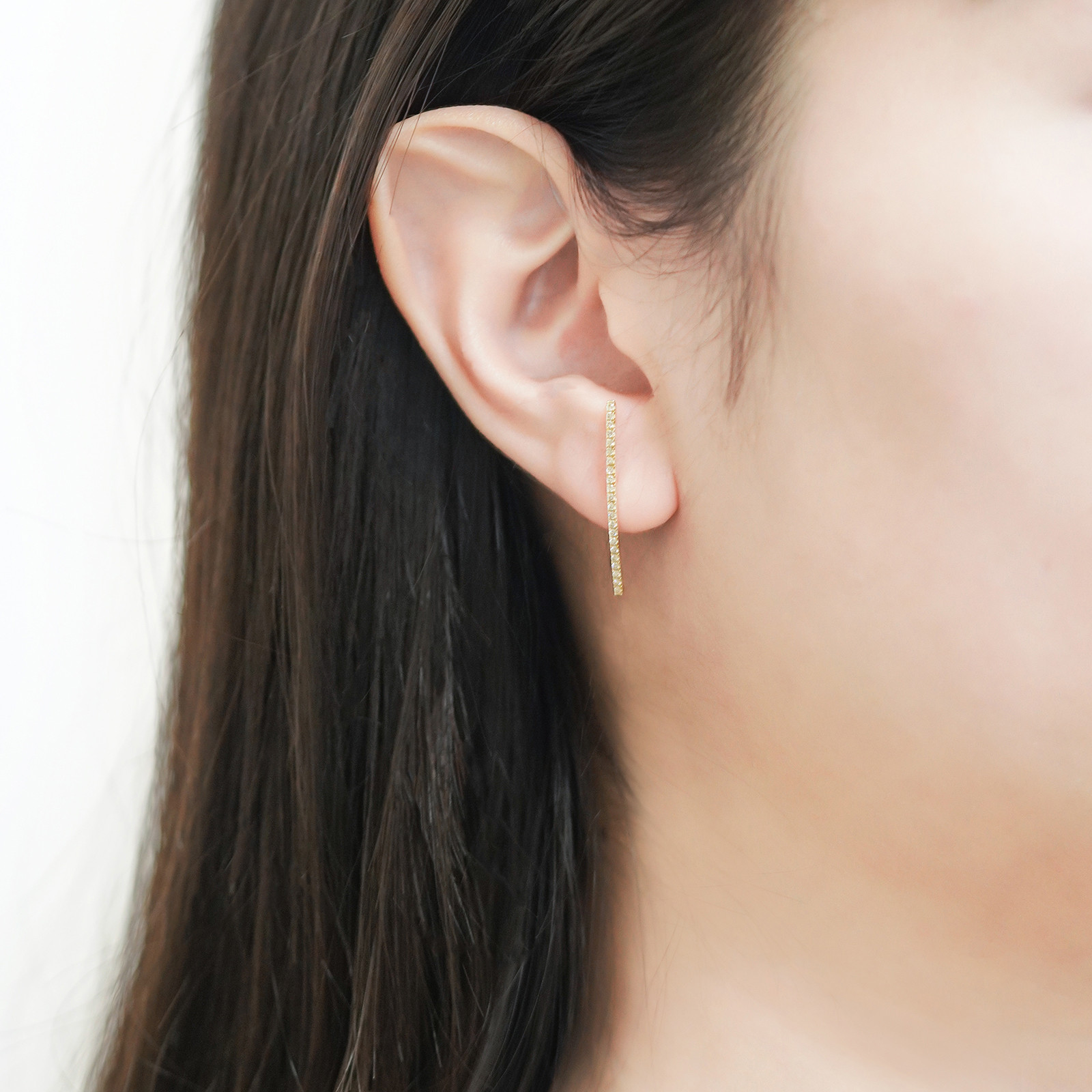 カーブドバーストーンピアス E231229（3週間発送）