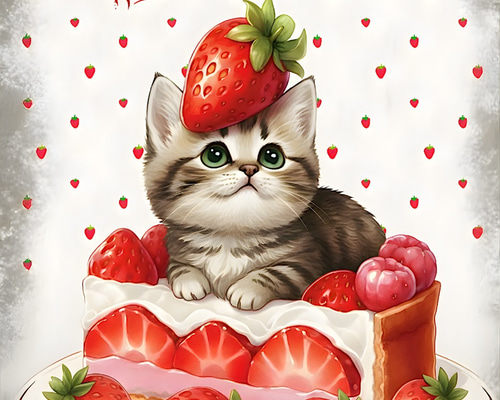 オリジナル 生地 ブロックデザイン ハンドメイド素材 パネル生地 猫 春