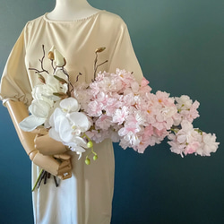 胡蝶蘭とアンスリウムのブーケ、ウェディングブーケ、和装ブーケ