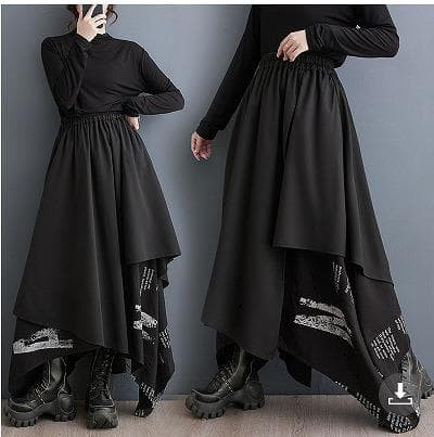 スカート　ロング　大きいサイズ レディース 秋冬　春 新品 イレギュラーヘム