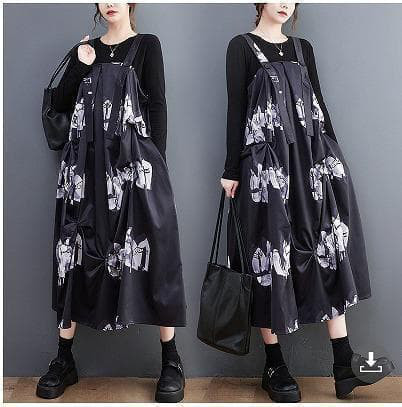 大きいサイズ レディース 秋　冬 サロペット　ワンピース　新品 長袖　春