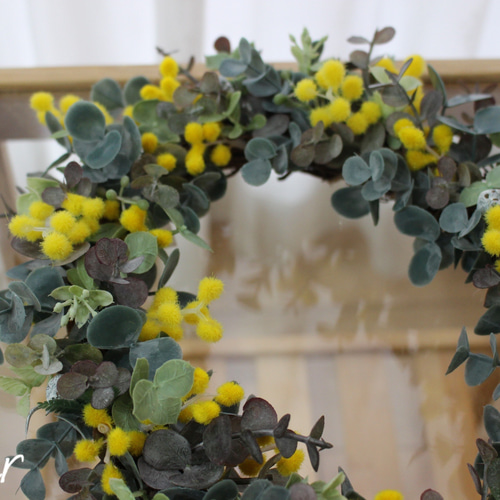 ミモザ オーバルリース リース couleur 通販 20398466｜Creema(クリーマ)