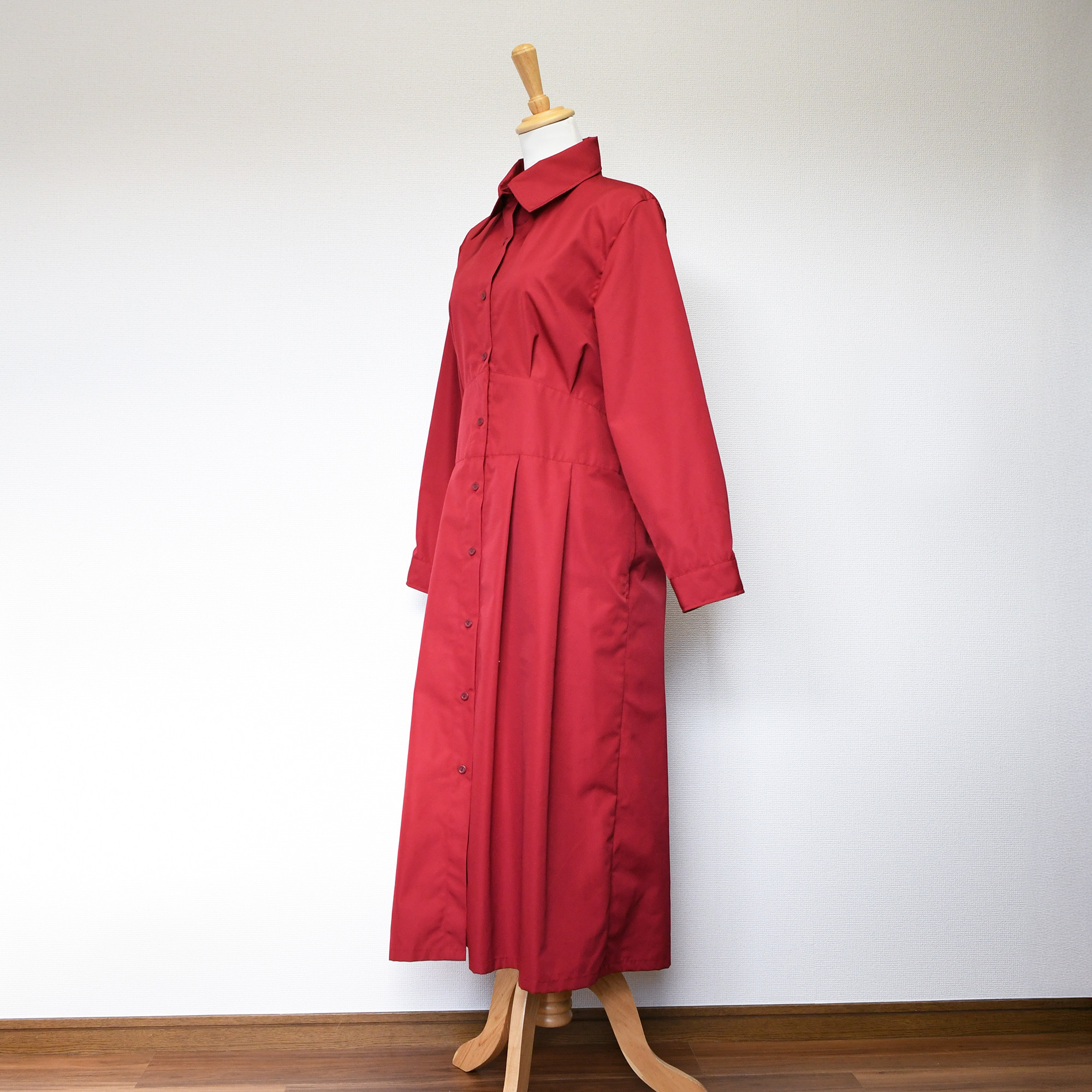 送料無料【完全一点物】ウエストリボンワンピース（レッド）