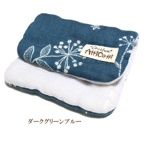 ガーゼハンカチ 8重 刺繍風 ステッチ 花柄 ハンドメイド ふわふわ