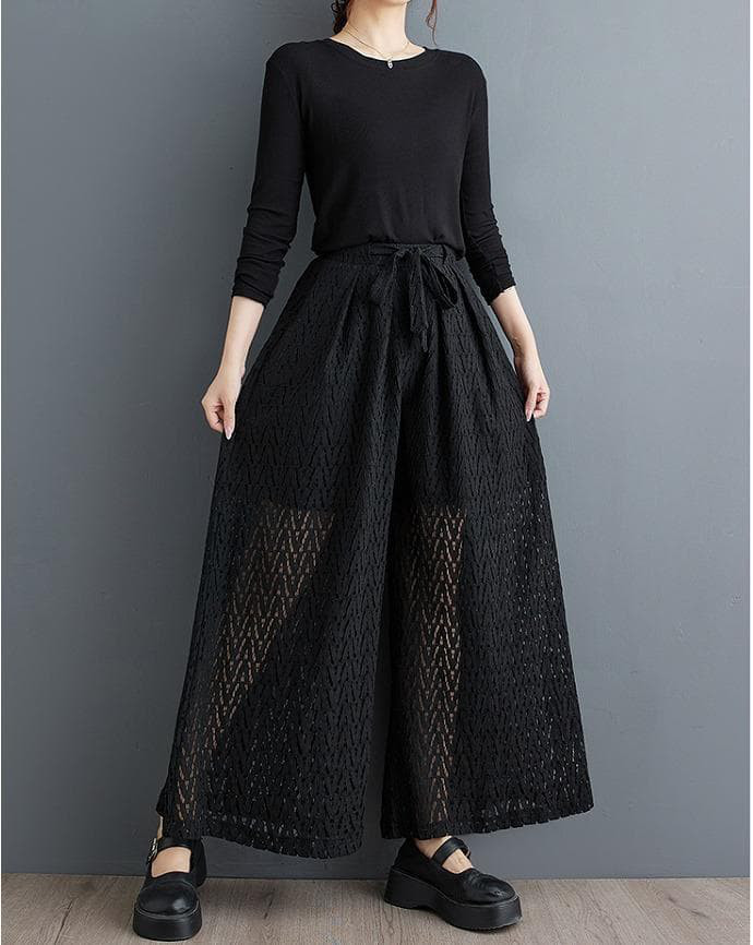 大きいサイズ レディース パンツ　シアー　レース　春夏 秋 新品