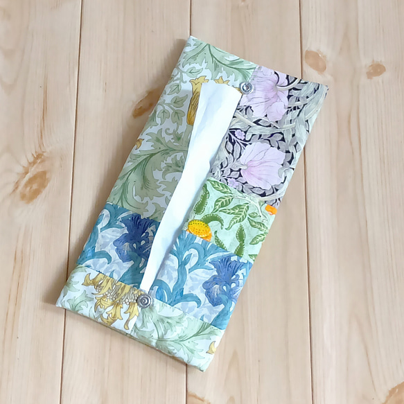 ウィリアムモリス パッチワークの携帯ティッシュケース ボックス