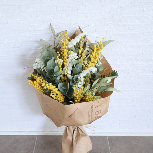 春新作！ミモザのドライフラワーブーケスワッグ ドライフラワー I Bee