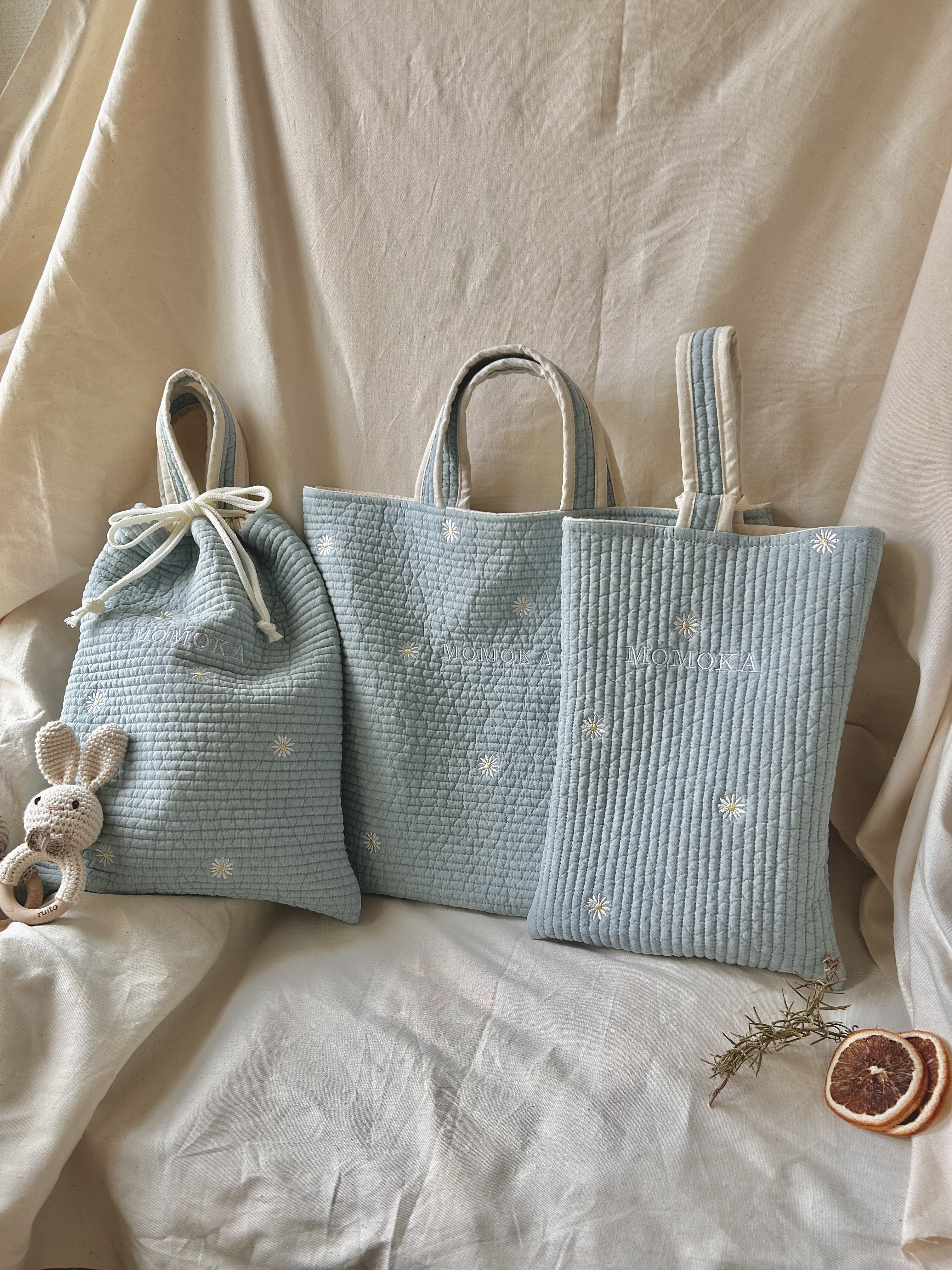 【オーダーメイド】【4点セット】【単品購入もOK】可愛いなかにも上品さのあるマーガレット生地