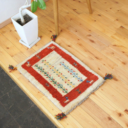 パキスタン絨毯 ラグ 183x126cm 軽くて畳める手織りラグ ライトブルー