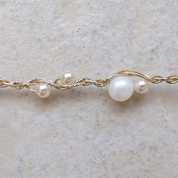 淡水パール ネックレス（ゴールド）ーフォーマルにも普段使いにもー軽やかな着け心地macp447 6枚目の画像