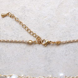 淡水パール ネックレス（ゴールド）ーフォーマルにも普段使いにもー軽やかな着け心地macp447 7枚目の画像