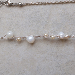 淡水パール ネックレス（シルバー）ーフォーマルにも普段使いにもー軽やかな着け心地macp448 6枚目の画像