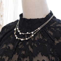 淡水パール ネックレス（シルバー）ーフォーマルにも普段使いにもー軽やかな着け心地macp448 10枚目の画像