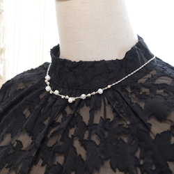 淡水パール ネックレス（シルバー）ーフォーマルにも普段使いにもー軽やかな着け心地macp448 2枚目の画像