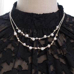 淡水パール ネックレス（シルバー）ーフォーマルにも普段使いにもー軽やかな着け心地macp448 9枚目の画像