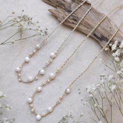 淡水パール ネックレス（シルバー）ーフォーマルにも普段使いにもー軽やかな着け心地macp448 8枚目の画像