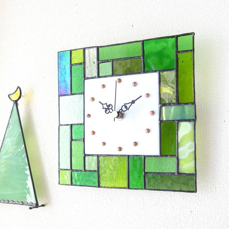 [一期一会の森の時間] 掛け時計 / 置き時計 / マチエール / 18㎝ （22）