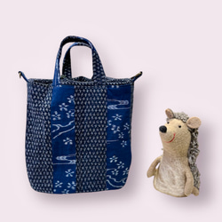 久留米絣のパッチワーク手提げバッグ トートバッグ かすりあそび 通販