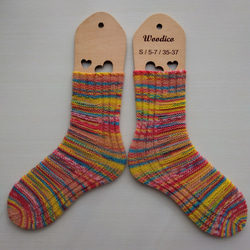 『どこでもかかと』くつ下☆黄色・赤・水色系＊洗濯機OK！ 2枚目の画像