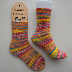 『どこでもかかと』くつ下☆黄色・赤・水色系＊洗濯機OK！ 3枚目の画像