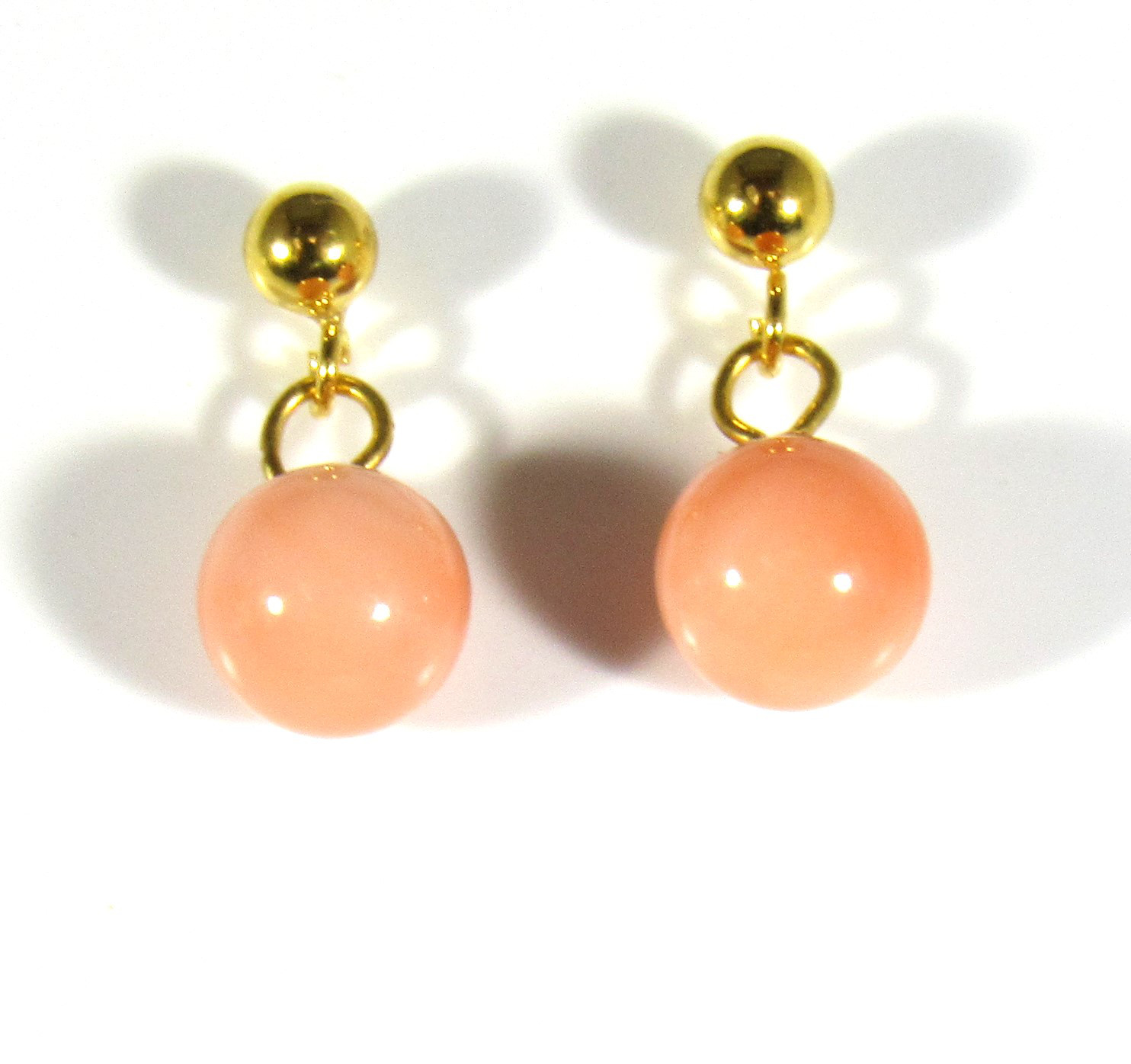 宝石珊瑚　さんご　ピンクピアス　レデイース　アクセサリ－・ジュエリ－　　IMG－2119