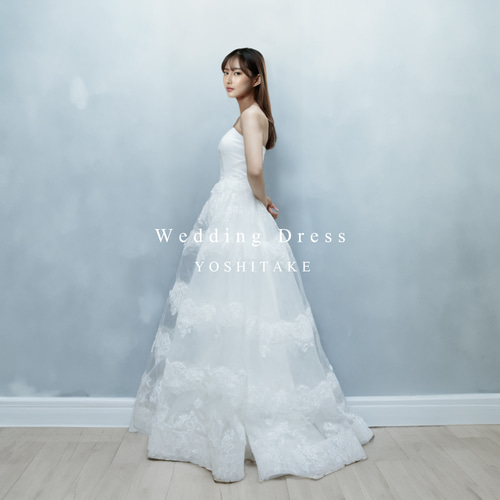 オーダー制作】ウエディングドレス.白.レース.Aライン.オーガンジー