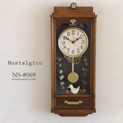 送料無料】NOSTALGICO Ⅸ レトロな掛け時計 手作り品 #009 Lサイズ