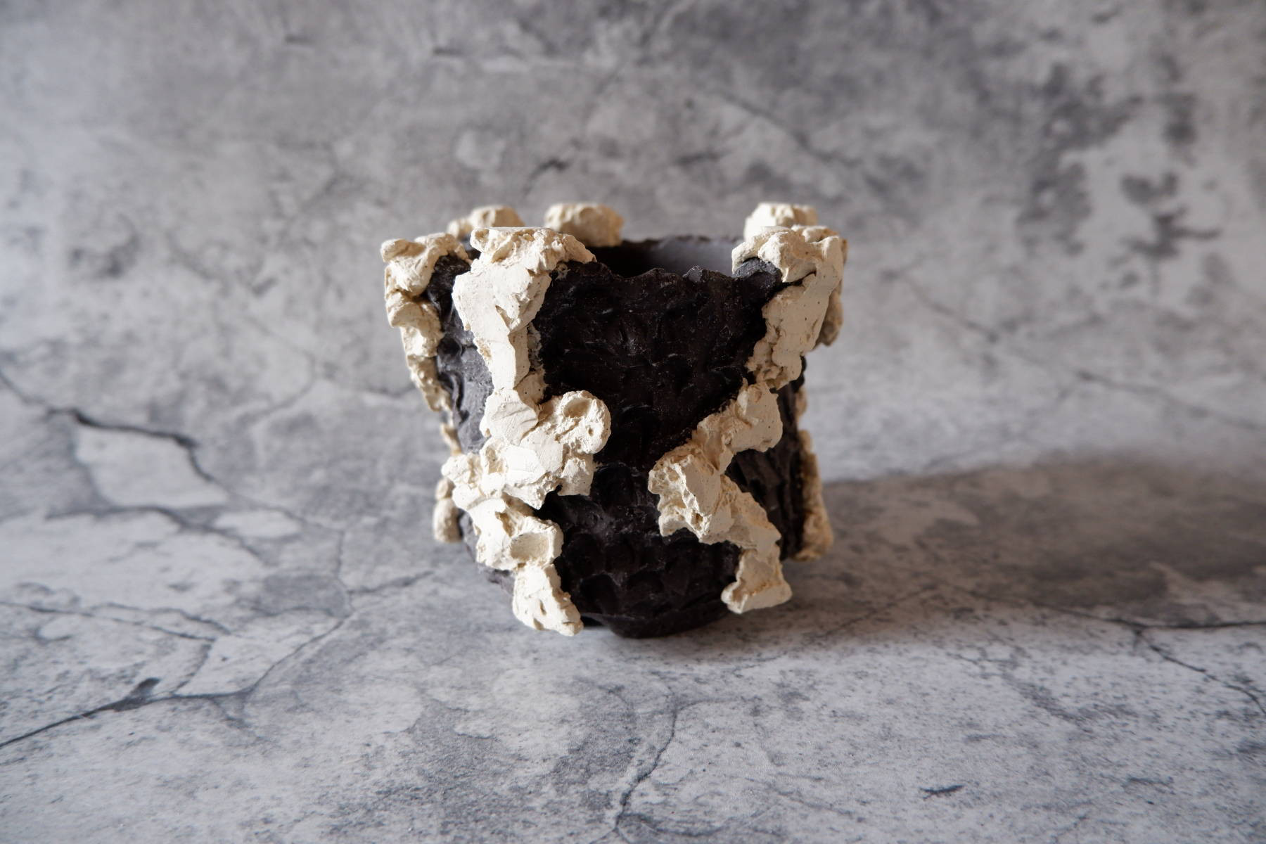 3号白化粧黒鉢401　塊根植物　多肉植物　アガベ　盆栽　植木鉢　作家鉢　鉢台　沖縄