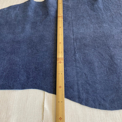 牛革　カット革　デニム型　ヌバック　ネイビー　紺　ハンドメイド＃No.CL77　レザークラフト　本革 2枚目の画像