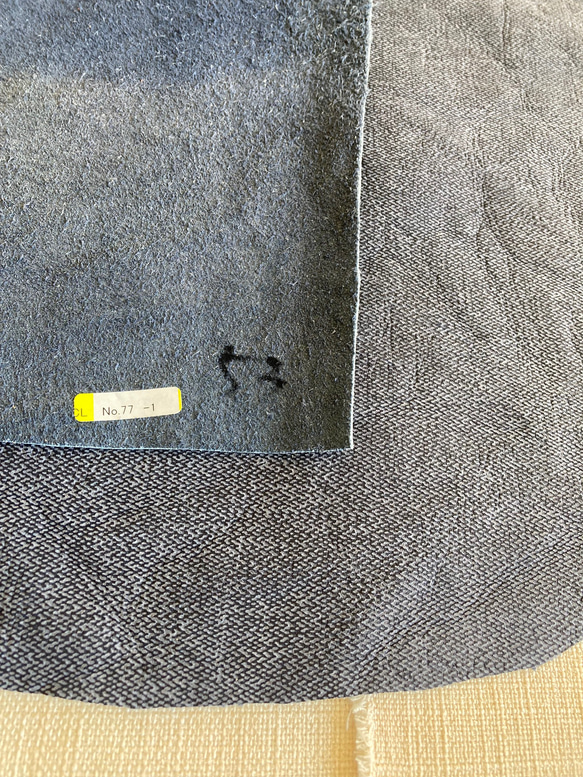 牛革　カット革　デニム型　ヌバック　ネイビー　紺　ハンドメイド＃No.CL77　レザークラフト　本革 4枚目の画像