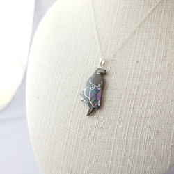 ハシビロコウ漆ネックレスsv 6枚目の画像