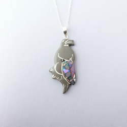 ハシビロコウ漆ネックレスsv 1枚目の画像