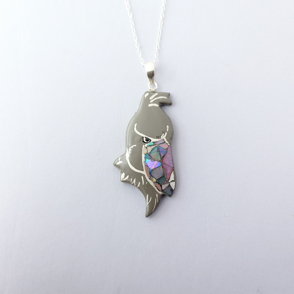 ハシビロコウ漆ネックレスsv 1枚目の画像