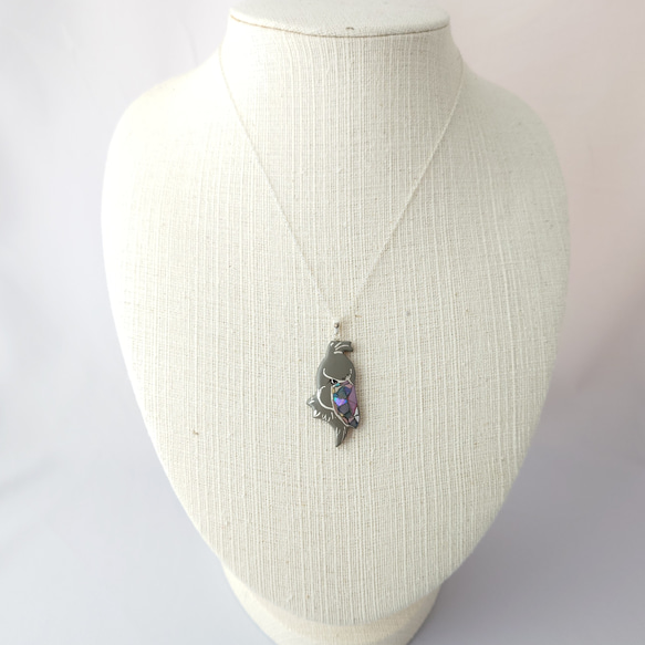 ハシビロコウ漆ネックレスsv 5枚目の画像