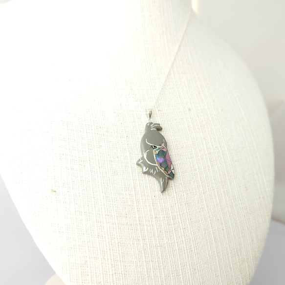 ハシビロコウ漆ネックレスsv 7枚目の画像