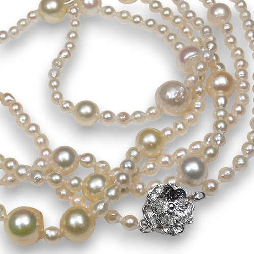 アコヤ真珠ネックレス 7.0-9.0mm干渉色150cmロングベビーパール入 国産