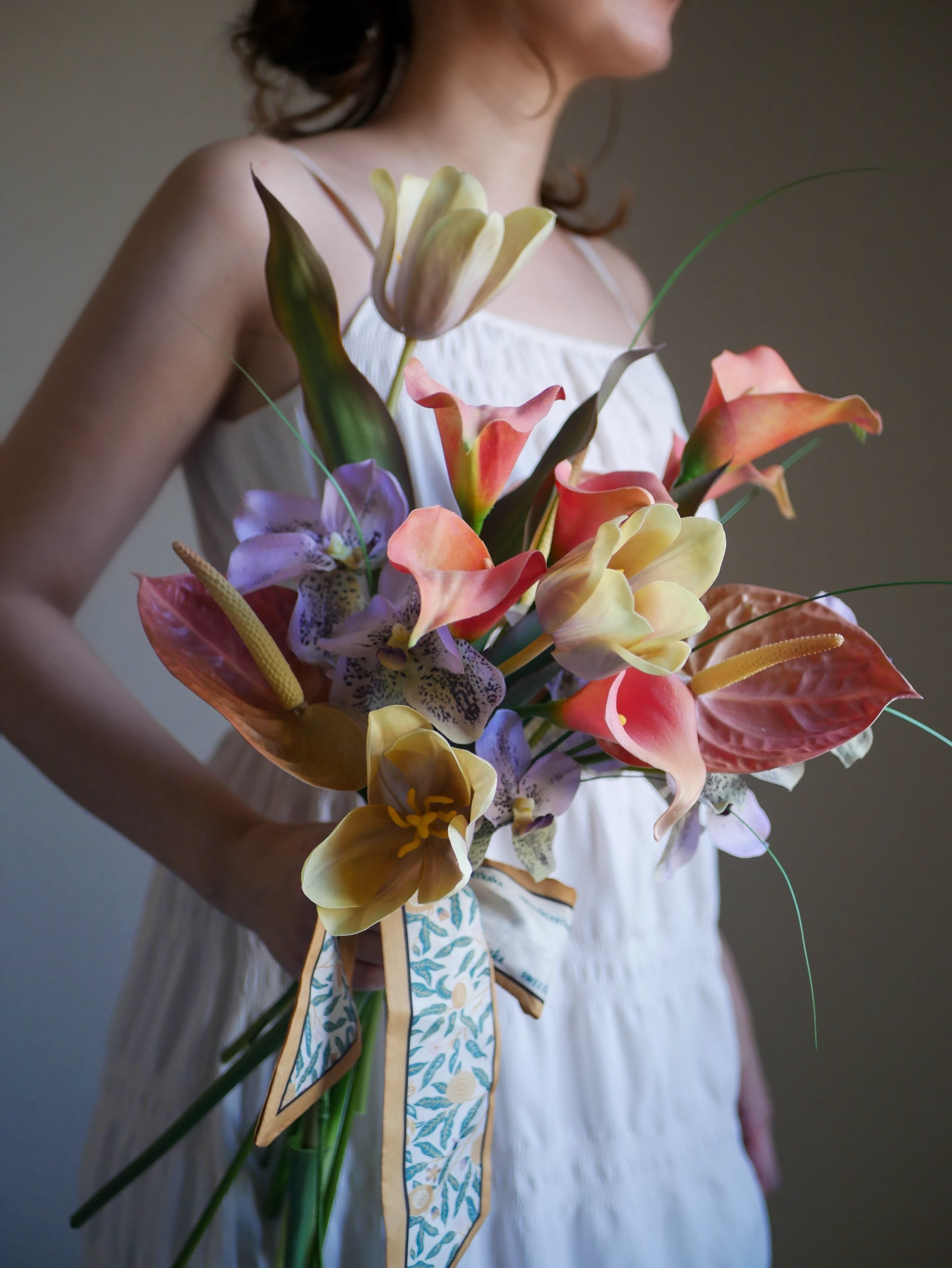 【優雅なニュアンスカラー】アーティフィシャルフラワーブーケ｜ウェディング・前撮り・フォト・インテリア