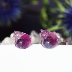 フローライト ピアス（スタッド・一粒） の人気通販｜Creema(クリーマ