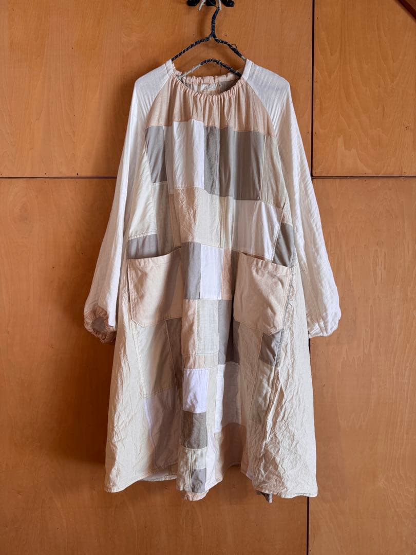 SAYOCAFEモザイクパッチワークのカタチの綺麗なざっくりワンピース