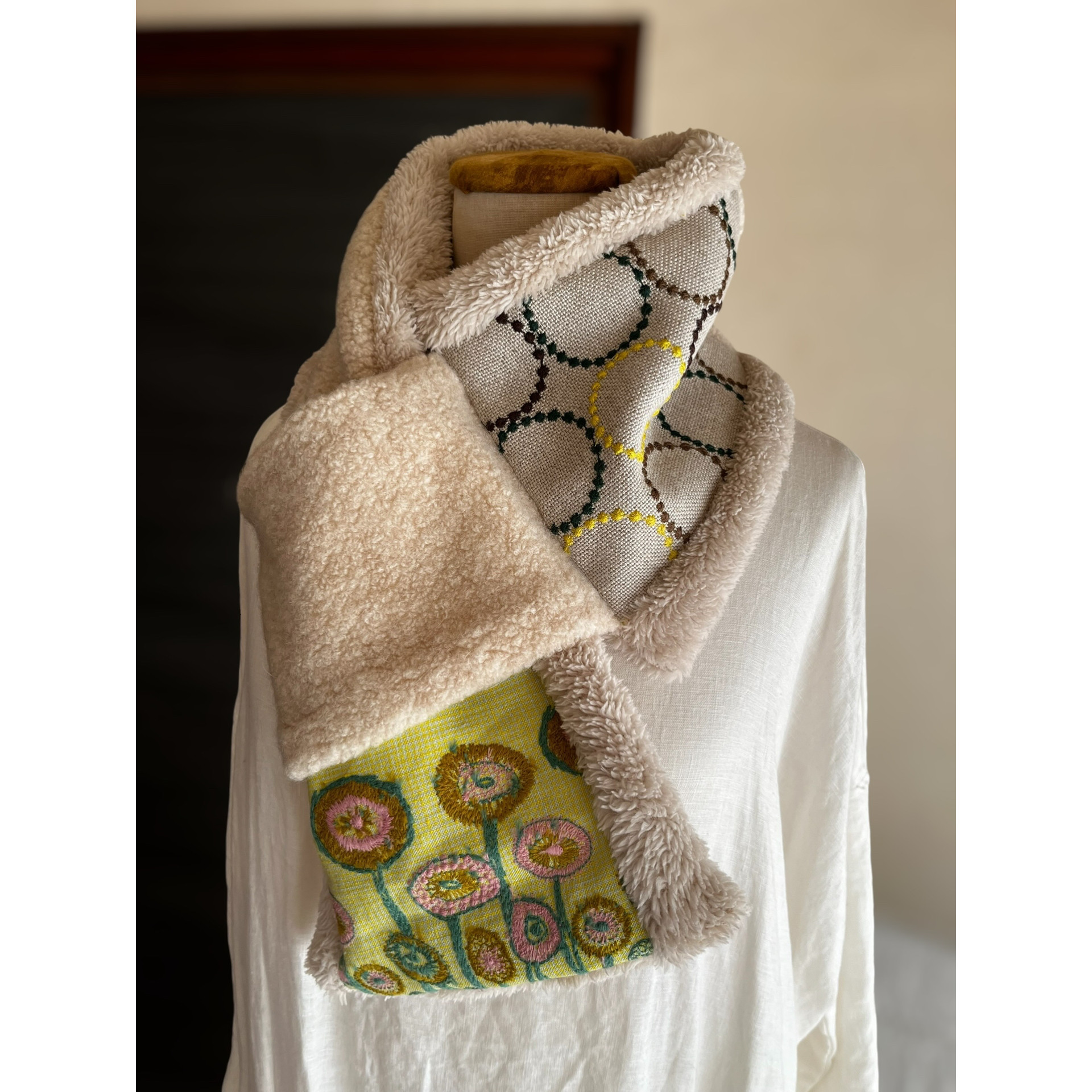 【マフラータイプ】path・tambourineのネックウォーマー  ミナペルホネン生地使用