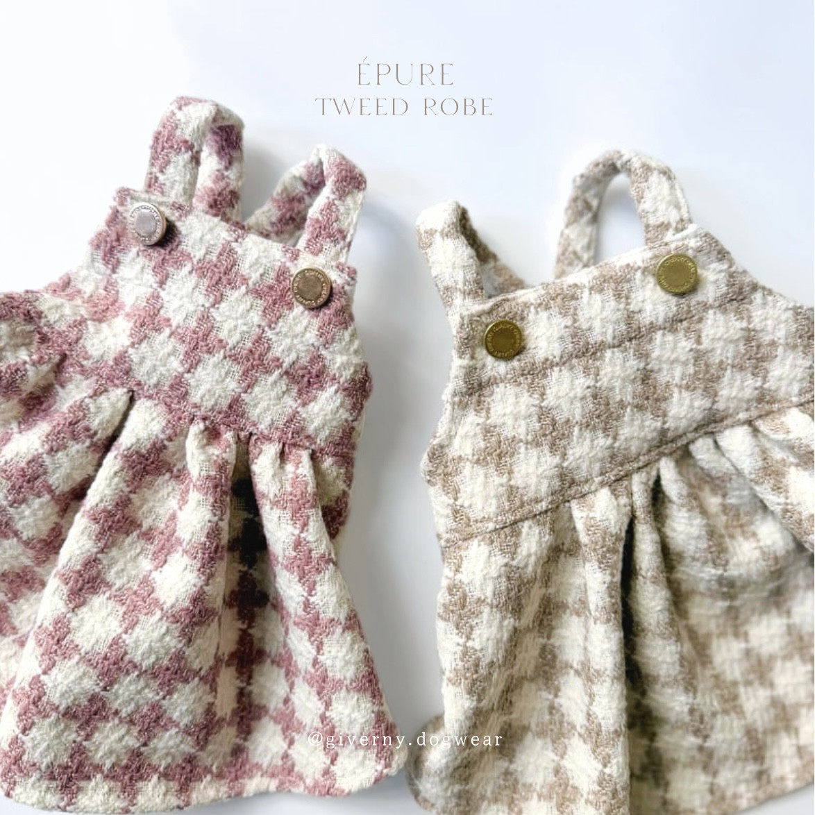 【犬服】 ÉPURE tweed robe ラメ入りツイードワンピース