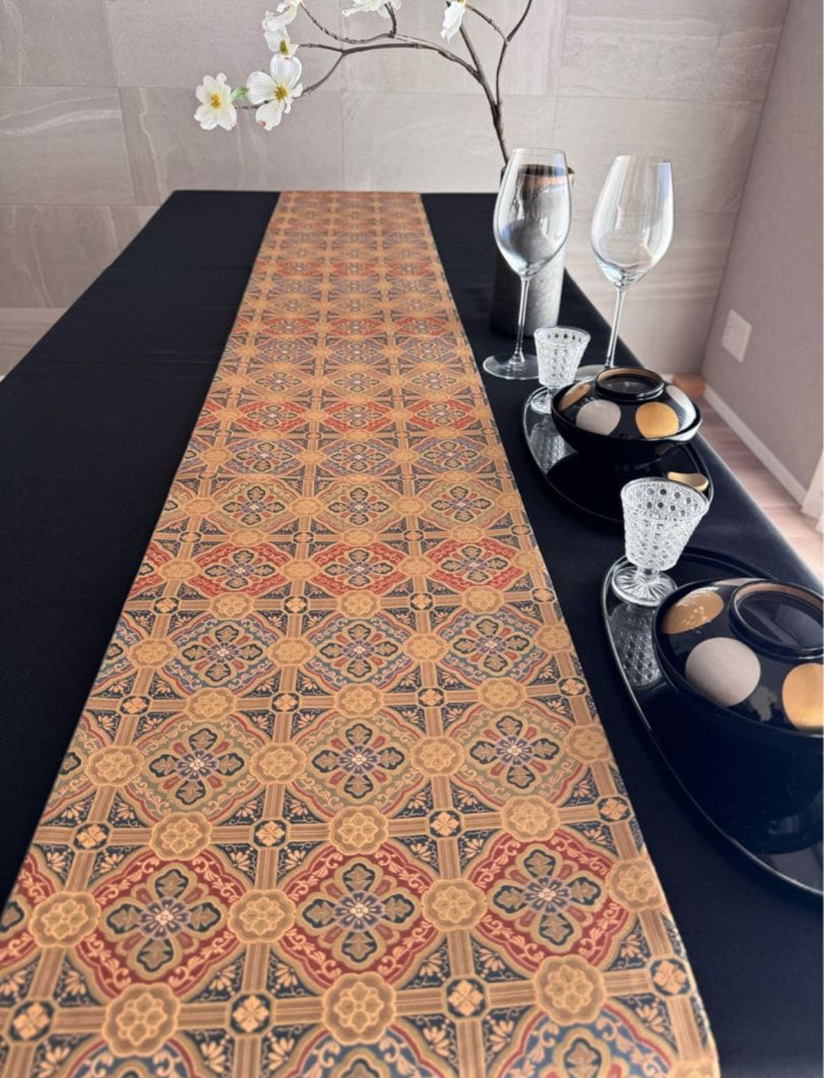 ◼︎C1284◼︎オーダー品 高級袋帯 正絹 紹巴 華文 格子 箔(〜270cm)