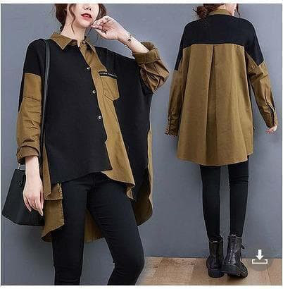 大きいサイズ レディース 秋　冬 トップス　シャツ　カーキ　新品 長袖　春ｊ