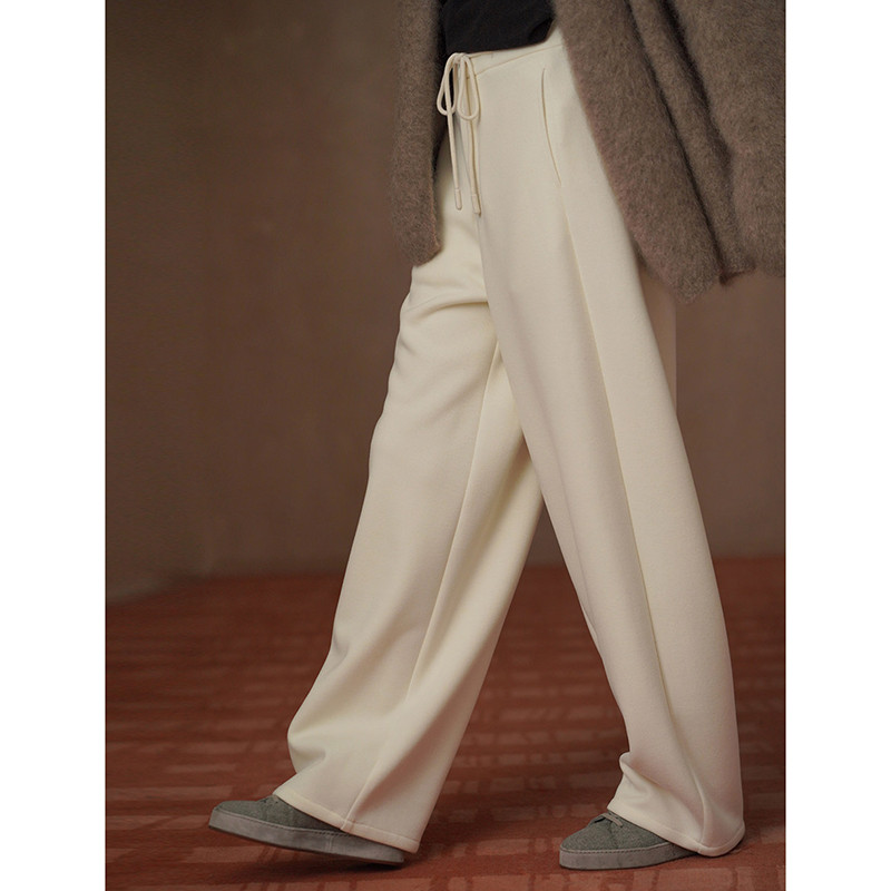 たっぷりシルエット だらりとしたドレープ感のハイウエストワイドパンツ#953