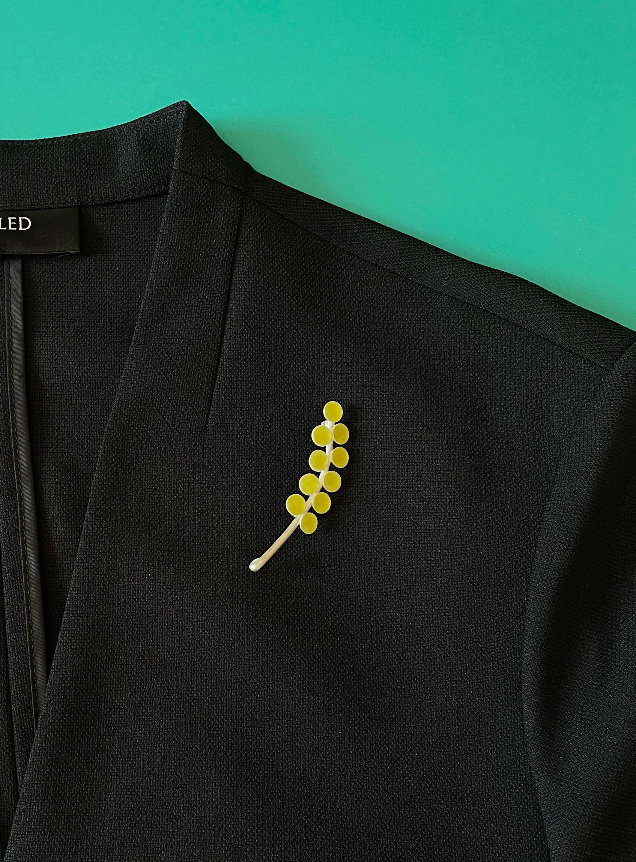 <Silver950><七宝焼><ミモザ> Berryleaf”ミモザ”