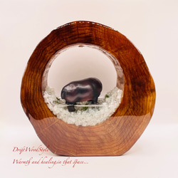 専用 一つ限りの流木アート 水辺のカバ ジオラマ 流木 フィギュア 置物 インテリア レジン N1 5枚目の画像