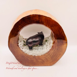 専用 一つ限りの流木アート 水辺のカバ ジオラマ 流木 フィギュア 置物 インテリア レジン N1 6枚目の画像