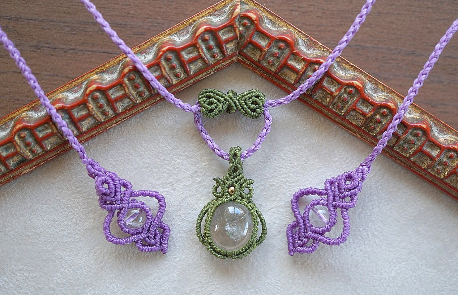 【クォーツ イン クォーツ】マクラメネックレス