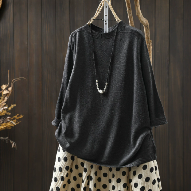 新作｜  七分袖ニット 上品なアウター兼インナー オフィスカジュアルに