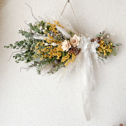 クリスマスガーランド 横長スワッグ ドライフラワー スワッグ 冬